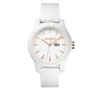 Lacoste Analog Quarzuhr für Damen Kollektion LACOSTE.12.12 mit Weisses Silikonarmband - 2000960
