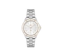 Lacoste Analog Quarzuhr für Damen Kollektion Santorini mit Edelstahlarmband, erhältlich in Silber, Karnation oder schwarzer Ionenbeschichtung (IP)