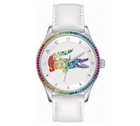 Lacoste Analog Quarzuhr für Damen Kollektion Victoria mit Weisses Lederarmband - 2000822