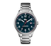 Lacoste Analog Quarzuhr für Herren Kollektion Continental mit Silbernes Edelstahlarmband - 2011022