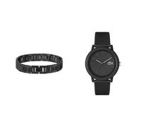 Lacoste Analog Quarzuhr für Herren mit Schwarzes Silikonarmband - 2011171 Armband mit Knebelverschluss für Herren Kollektion Metropole Verziert mit Petit piqué Muster - 2040119