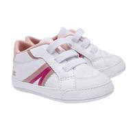 LACOSTE Baby Schuhe - L004 Cub, Krabbelschuhe, Sneaker, Textil mit Kunstleder Weiß/Pink EUR 17
