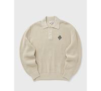 Lacoste Badge Accent Pearl Rib Polo Collar Sweater men Pullovers beige in Größe:L