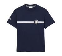 Lacoste Bedrucktes T-Shirt aus besticktem Baumwoll-Jersey, Mitternachtsblau, midnight blue, XL