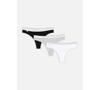 LACOSTE Damen Strings, 3er Pack - Thong, Unterwäsche, Cotton Stretch, Logobund, einfarbig, mehrfarbig, XS Schwarz/ Grau/ Weiß