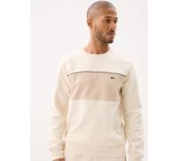 Lacoste Colour-Block Fleece Sweatshirt weiß creme beige - S