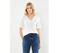 Lacoste Damen T‑Shirt TF7300-00 Reine Baumwolle Weiß Größe 40