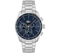 Lacoste Chronograph Quarz Uhr für Herren Kollektion Boston mit Silbernes Edelstahlarmband - 2011380