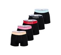 LACOSTE Herren Boxershorts, 5er Pack - Trunks, Casual, Cotton Stretch, Logobund Schwarz/Pastell / 2XL XXL Schwarz