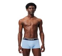 LACOSTE Herren Boxershorts, 3er Pack - Trunks, Casual, Cotton Stretch, Logobund Blau/Grau L