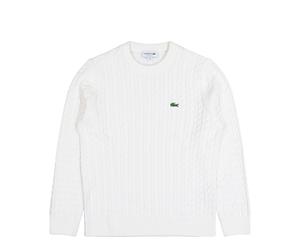 Lacoste Cable Knit Cotton Sweater Beige in Größe 2XL