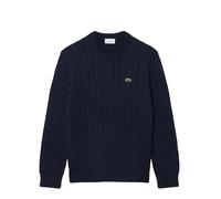 Lacoste Cable Knit Cotton Sweater S / Navy Blue / Green