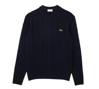 Lacoste Carded Wool Cable Crew Neck Navy Blue Blau S