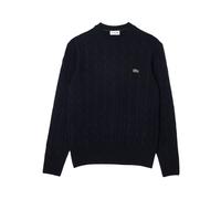Lacoste - Cable-Strickpullover mit Rundhalsausschnitt aus Wolle - - Knitwear - Herren - Blau - S