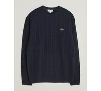 Lacoste Carded Wool Cable Crew Neck Navy Blue Blau S