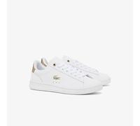 Lacoste Sneaker Leder Weiß/Gold Größe 40