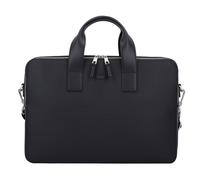 Lacoste Aktentasche Chantaco Leder 39 cm mit Laptopfach Schwarz