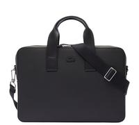 Lacoste Aktentasche Chantaco Leder 39 cm mit Laptopfach Schwarz