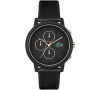Lacoste Chronograph Quarz Uhr für Herren Kollektion Lacoste.12.12 Chrono mit Schwarzes Silikonarmband - 2011247