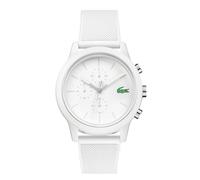 Lacoste Chronograph Quarz Uhr für Herren Kollektion LACOSTE.12.12 mit Weisses Silikonarmband - 2010974