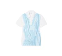 Lacoste - Classic Fit Printed Mini-Piqué Polo - T-Shirt-kurzarm XXL weiss / blau