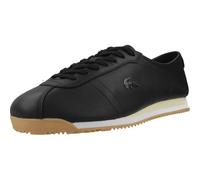 Lacoste Club-Low Herren-Sneaker aus Leder, Schwarz mit Gummisohle, Retro-Stil, runde Zehenkappe