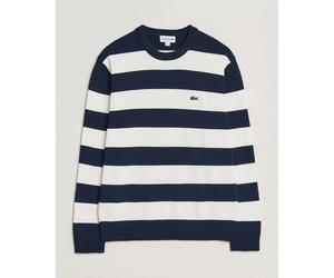 Lacoste Cotton Knitted Striped Sweater Navy Blue/Flour Mehrfarbig L