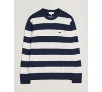 Lacoste Cotton Knitted Striped Sweater Navy Blue/Flour Mehrfarbig XL