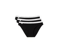 LACOSTE Damen Slips, 3er Pack - Brief, Unterwäsche, Cotton Stretch, Logobund, einfarbig XS Schwarz