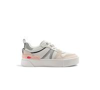 Lacoste Damen Low-Top Sneaker L002 223 4 CFA, Frauen Halbschuhe,schnürschuhe,schnürer,straßenschuhe,Sportschuhe,Weiss/HELLGRAU (14X),41 EU / 7.5 UK