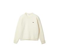 Lacoste Damen Pullover Rundhals AF9551, Frauen Basic Strickpulli,Regular Fit,Weiß,42