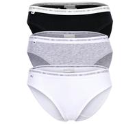LACOSTE Damen Slips, 3er Pack - Brief, Unterwäsche, Cotton Stretch, Logobund, einfarbig Schwarz/Grau/Weiß S