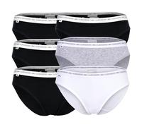 LACOSTE Damen Slips, 6er Pack - Brief, Unterwäsche, Cotton Stretch, Logobund, einfarbig M Mehrfarbig