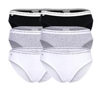 LACOSTE Damen Slips, 6er Pack - Brief, Unterwäsche, Cotton Stretch, Logobund, einfarbig S Mehrfarbig