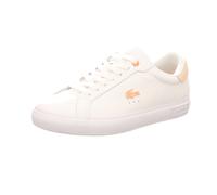Lacoste Powercourt Leather Damen Schuhe weiß hellrosa - 38