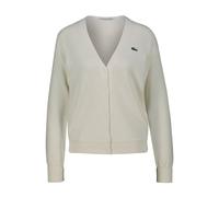 Lacoste Damen Strickjacke aus Baumwolle, offwhite, Gr. 34