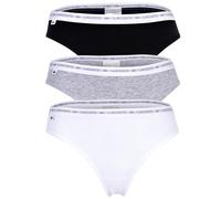 Lacoste für Damen. 8F1341_NUA Packung mit 3 grauen, weißen und schwarzen Stretch-Baumwoll-Tangas (S), Heimtextilien, Baumwolle