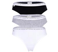 LACOSTE Damen Strings, 3er Pack - Thong, Unterwäsche, Cotton Stretch, Logobund, einfarbig XS Mehrfarbig