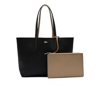 LACOSTE Damen Wendetasche mit Pochete - ANNA Shopping Bag, 35x30x14cm (BxHxT), mehrfarbig Schwarz/Beige
