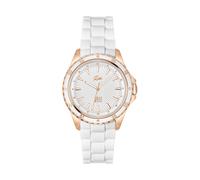 Quarzuhr LACOSTE "SANTORINI", weiß, Armbanduhren, Damen, Armbanduhr, Damenuhr, Mineralglas, analog, Edelstahlarmband (85995206-0) weiß