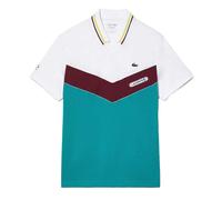 Lacoste - "Daniil Medvedev" Nahtlos Poloshirt für Herren - Tennis (Weiß/Blau) 4XL