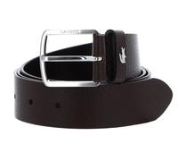 LACOSTE Elegance Grained Leather Belt W120 Marron