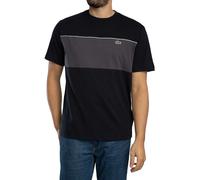 Lacoste Farbblock-Baumwoll-T-Shirt, Schwarz S