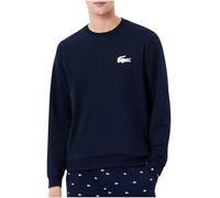 LACOSTE Herren Sweatshirt - Logo Print, Loungewear, Rundhals, Baumwoll-Mix Dunkelblau L