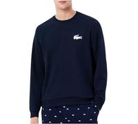 LACOSTE Herren Sweatshirt - Logo Print, Loungewear, Rundhals, Baumwoll-Mix Dunkelblau M