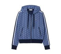 Lacoste - Geometric Monogrammed Hoodie With Adjustable Hood - Größe 40 - blau