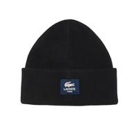 Czapka zimowa Czapka Lacoste Unisex Ribbed Cotton Badge Beanie - black - Schwarz