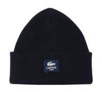 Lacoste Gerippte Baumwoll-Beanie, Schwarz