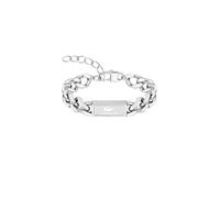 Lacoste Gliederarmband für Herren Kollektion BACKHAND aus Edelstahl mit einer Gravierten Plakette - Erhältlich aus Gold oder Silber