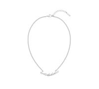 Edelstahlkette LACOSTE "CROCODILE", edelstahlfarben, kristallweiß, Halsketten, Damen, mit Stein, Edelstahl, L: 45,5 B: 2mm, Edelstahlkette, wahlweise mit oder ohne Stein, B:2mm (79898658-0) edelstahlf